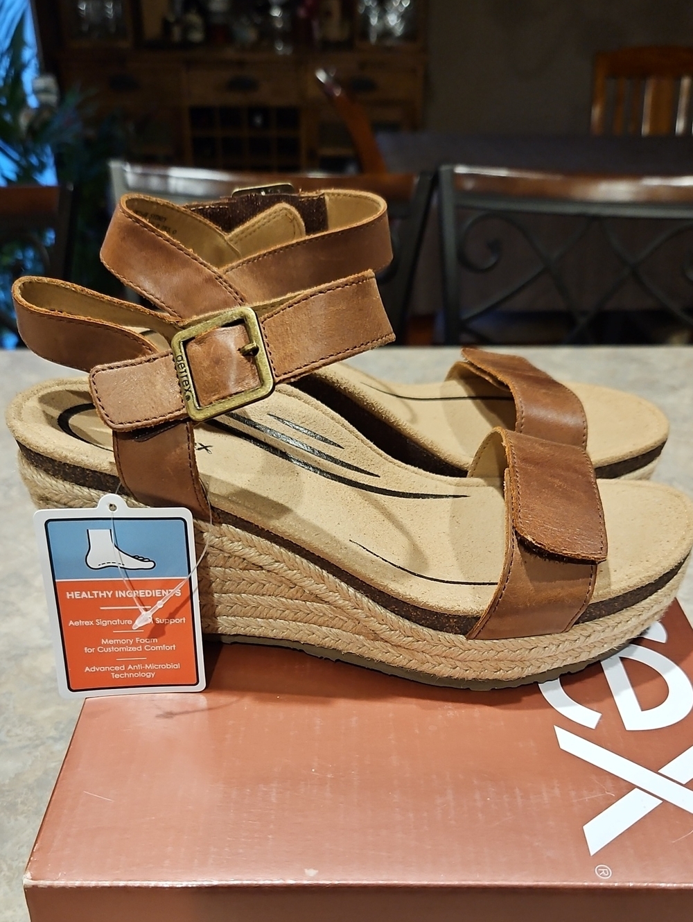 Aetrex Sydney Walnut Sandals